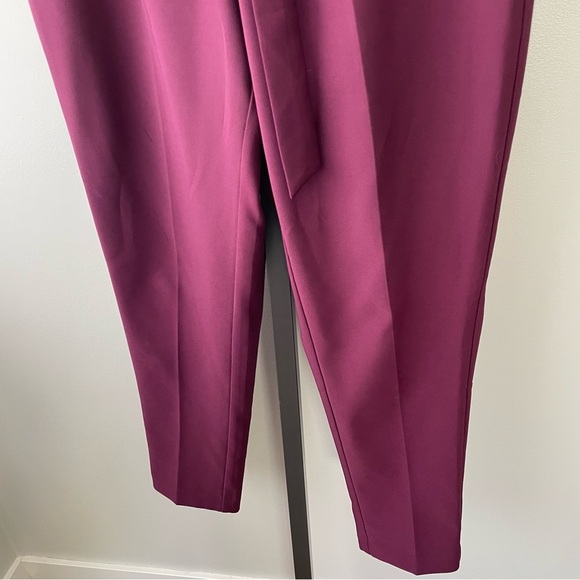 Torrid High Waisted Tie Front Paperbag Pant Trouser Burgundy Purple Size 12 - Picture 5 of 6